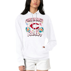 Cincinnati Reds G-III 4Her by Carl Banks Women's Flowers Graphic Pullover Hoodie White