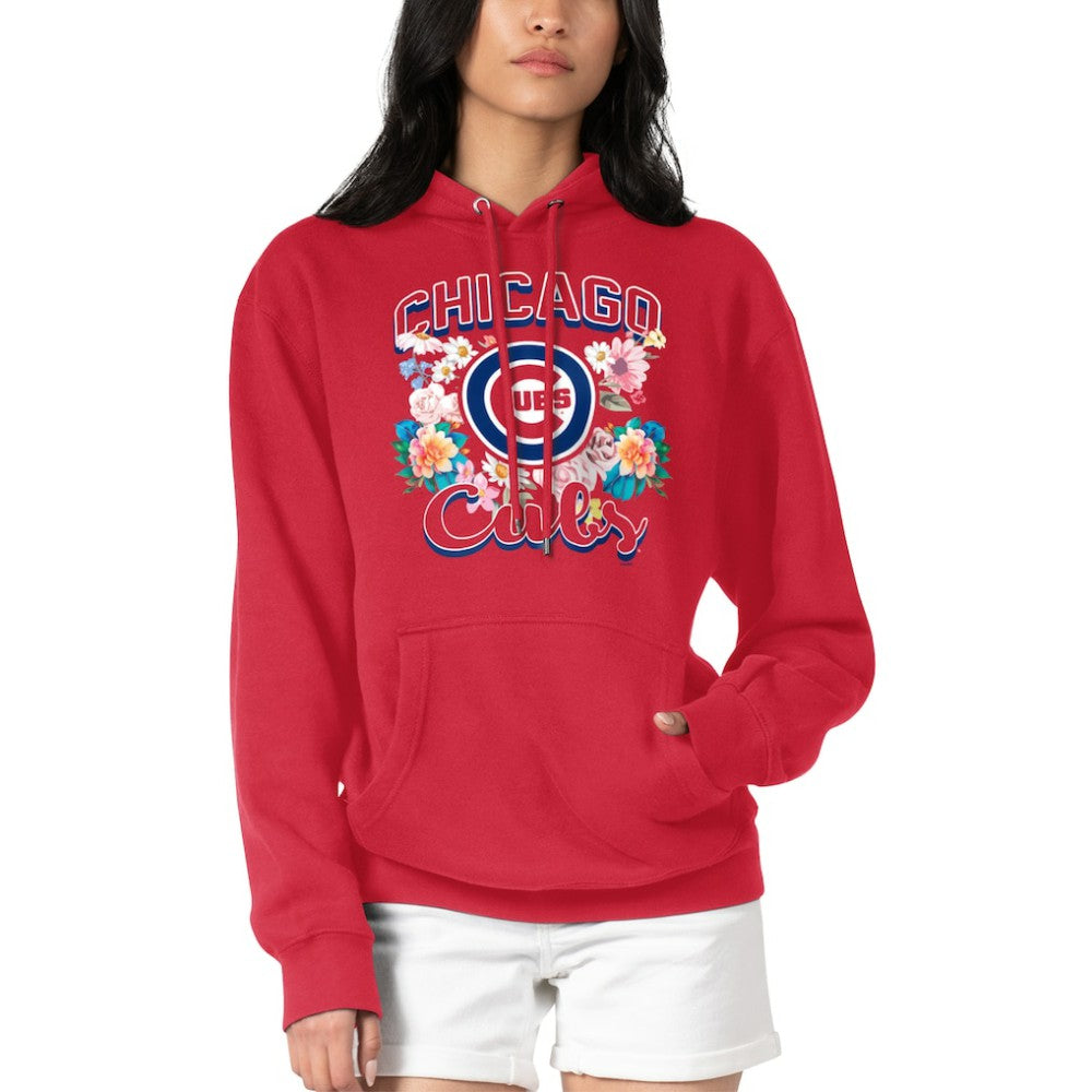 Chicago Cubs G-III 4Her by Carl Banks Women's Flowers Graphic Pullover Hoodie Red