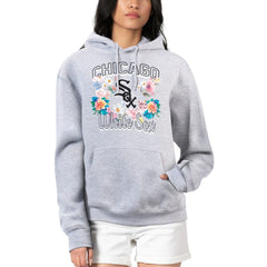 Chicago White Sox G-III 4Her by Carl Banks Women's Flowers Graphic Pullover Hoodie Heather Gray
