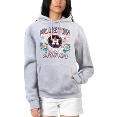 Houston Astros G-III 4Her by Carl Banks Women's Flowers Graphic Pullover Hoodie Heather Gray