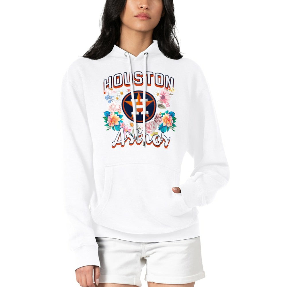 Houston Astros G-III 4Her by Carl Banks Women's Flowers Graphic Pullover Hoodie White