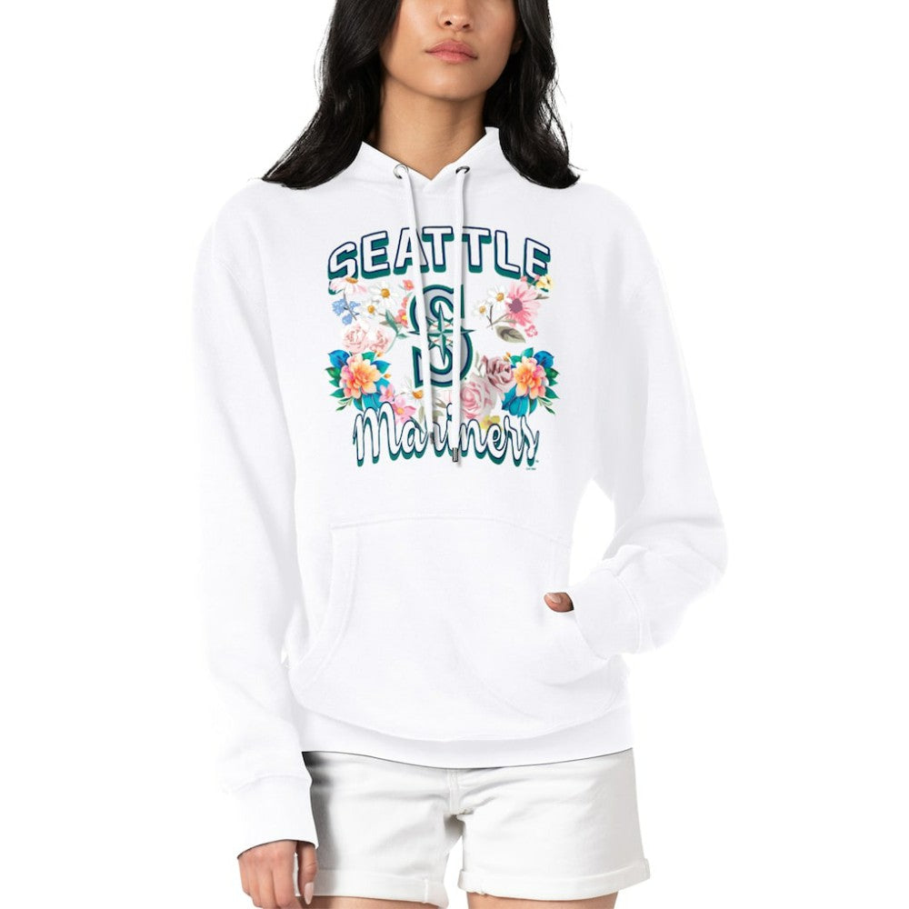 Seattle Mariners G-III 4Her by Carl Banks Women's Flowers Graphic Pullover Hoodie White