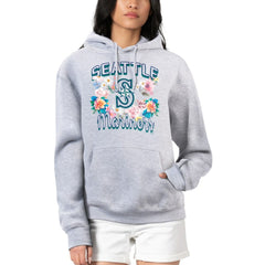 Seattle Mariners G-III 4Her by Carl Banks Women's Flowers Graphic Pullover Hoodie Heather Gray