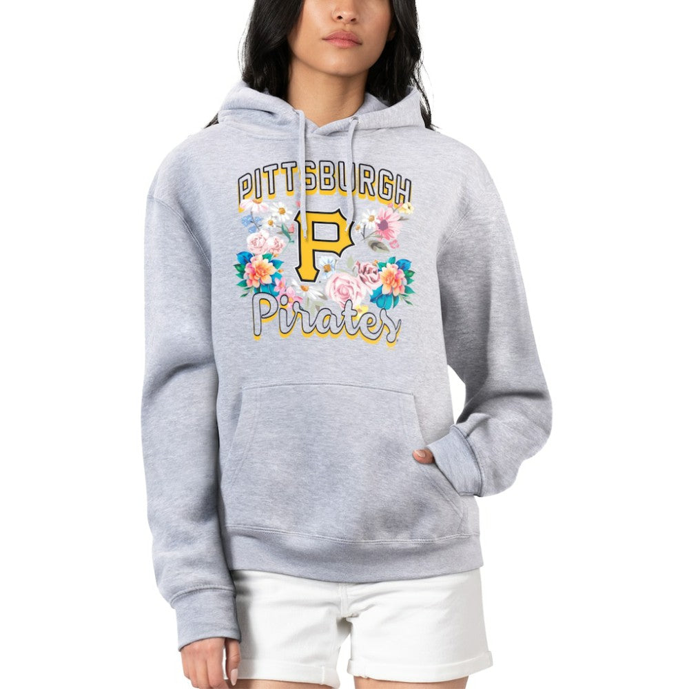 Pittsburgh Pirates G-III 4Her by Carl Banks Women's Flowers Graphic Pullover Hoodie Heather Gray