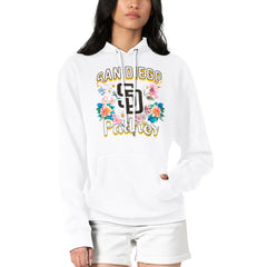 San Diego Padres G-III 4Her by Carl Banks Women's Flowers Graphic Pullover Hoodie White