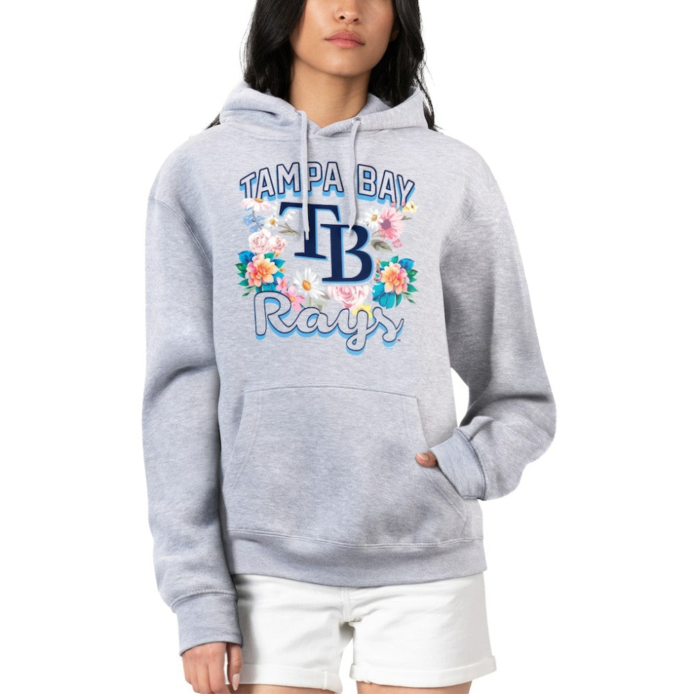 Tampa Bay Rays G-III 4Her by Carl Banks Women's Flowers Graphic Pullover Hoodie Heather Gray