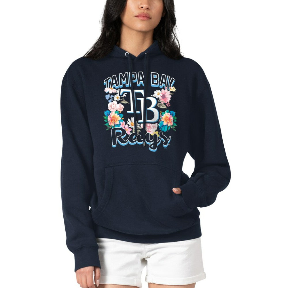 Tampa Bay Rays G-III 4Her by Carl Banks Women's Flowers Graphic Pullover Hoodie Navy
