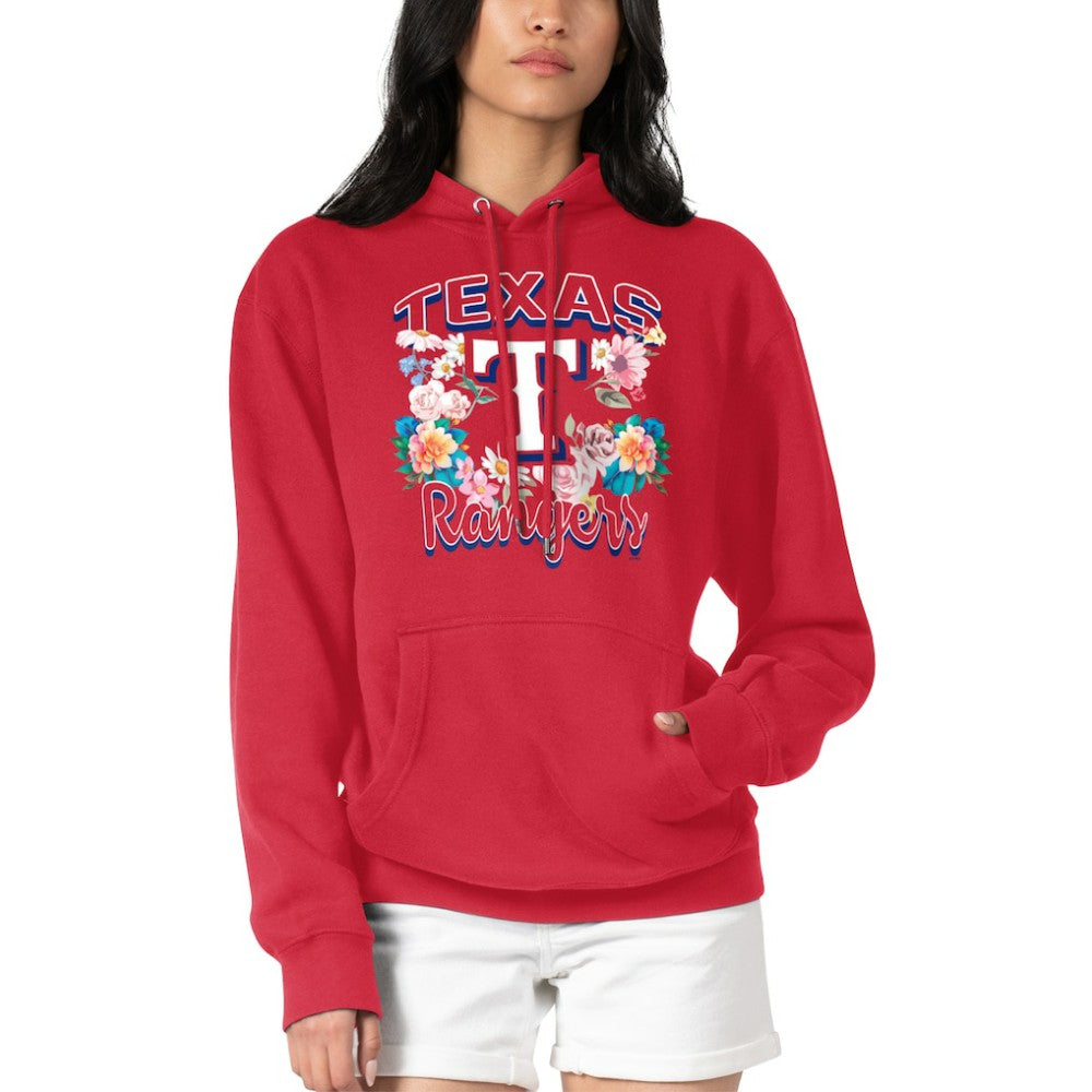 Texas Rangers G-III 4Her by Carl Banks Women's Flowers Graphic Pullover Hoodie Red