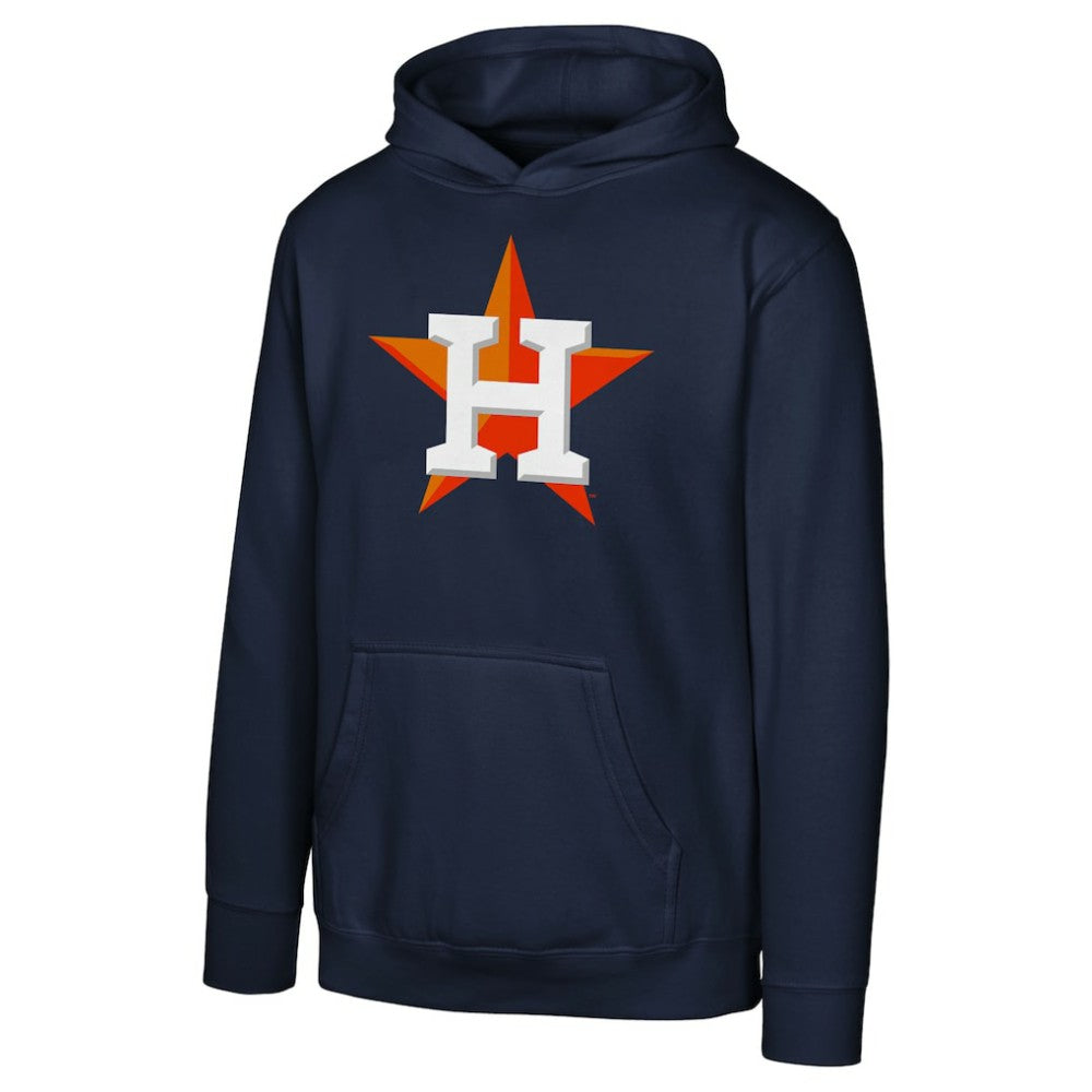 Houston Astros Youth Primary Logo Pullover Hoodie Navy