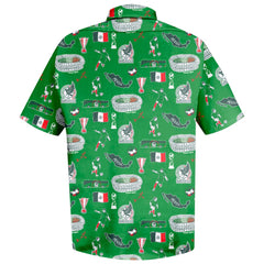 Mexico National Team Vive La Fete Impressions Artwork Button-Down Shirt Green