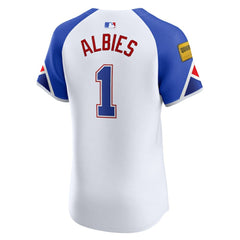 Ozzie Albies Atlanta Braves City Connect Elite Jersey White | Nike