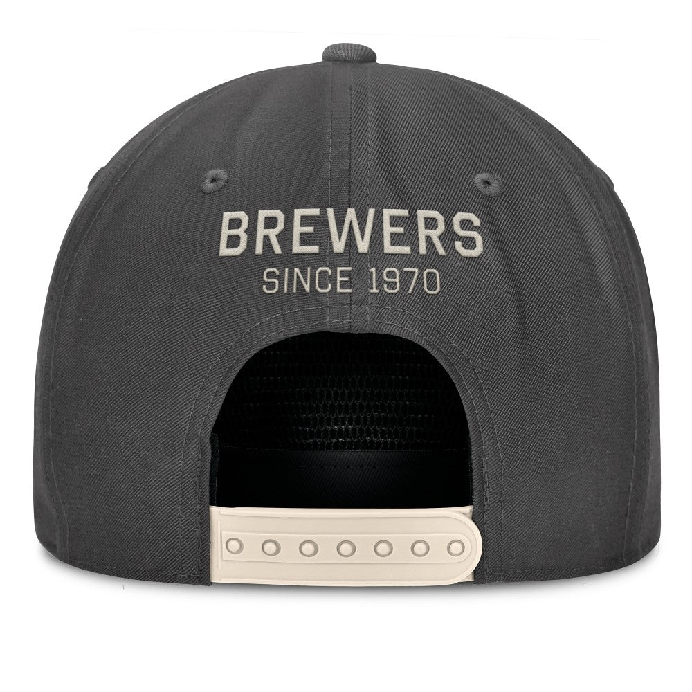Milwaukee Brewers Closer Adjustable Hat Charcoal