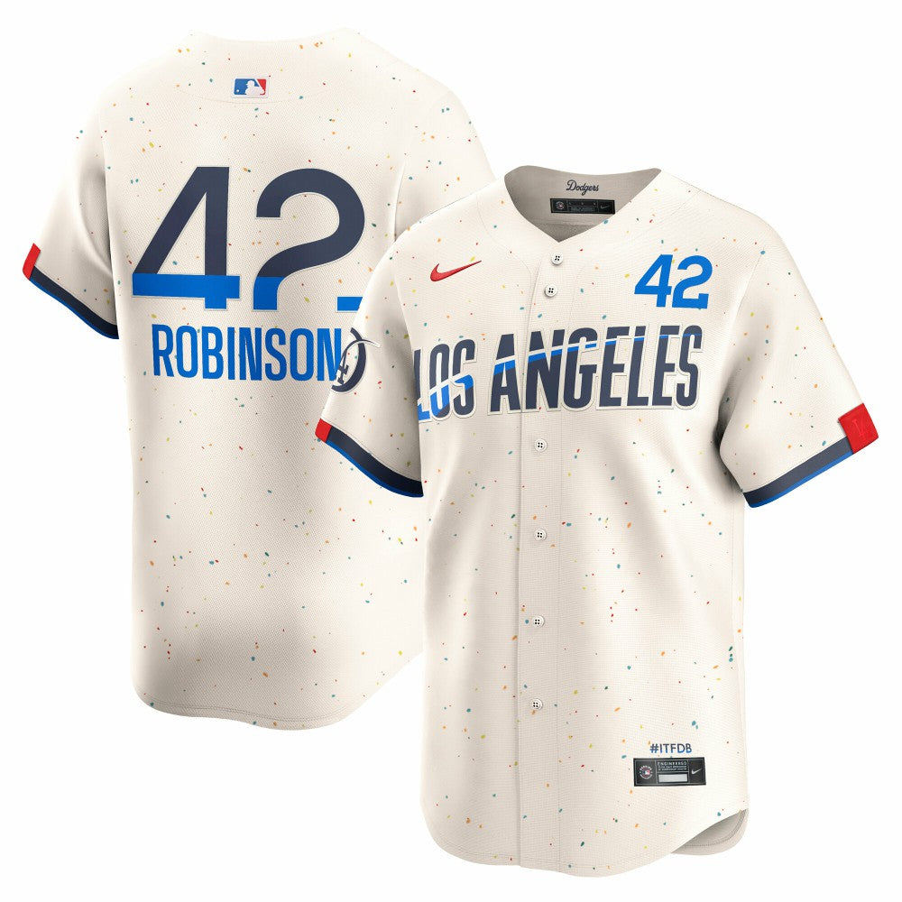 Jackie Robinson Los Angeles Dodgers City Connect Limited Player Jersey Cream | Nike