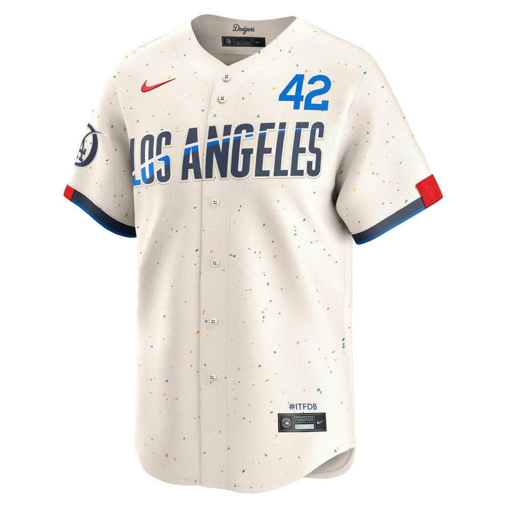 Jackie Robinson Los Angeles Dodgers City Connect Limited Player Jersey Cream | Nike