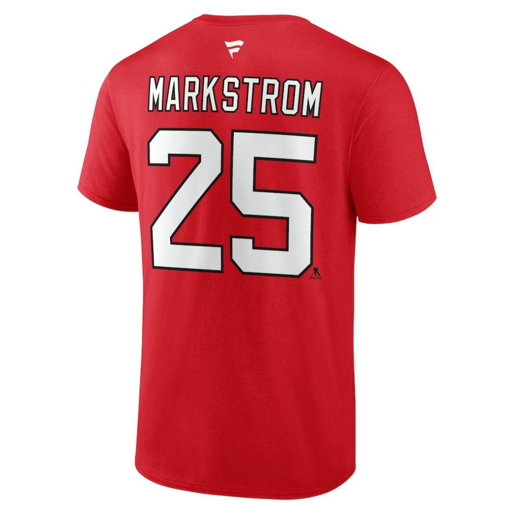 Jacob Markstrom New Jersey Devils Fanatics Authentic Stack Name & Number T-Shirt Red