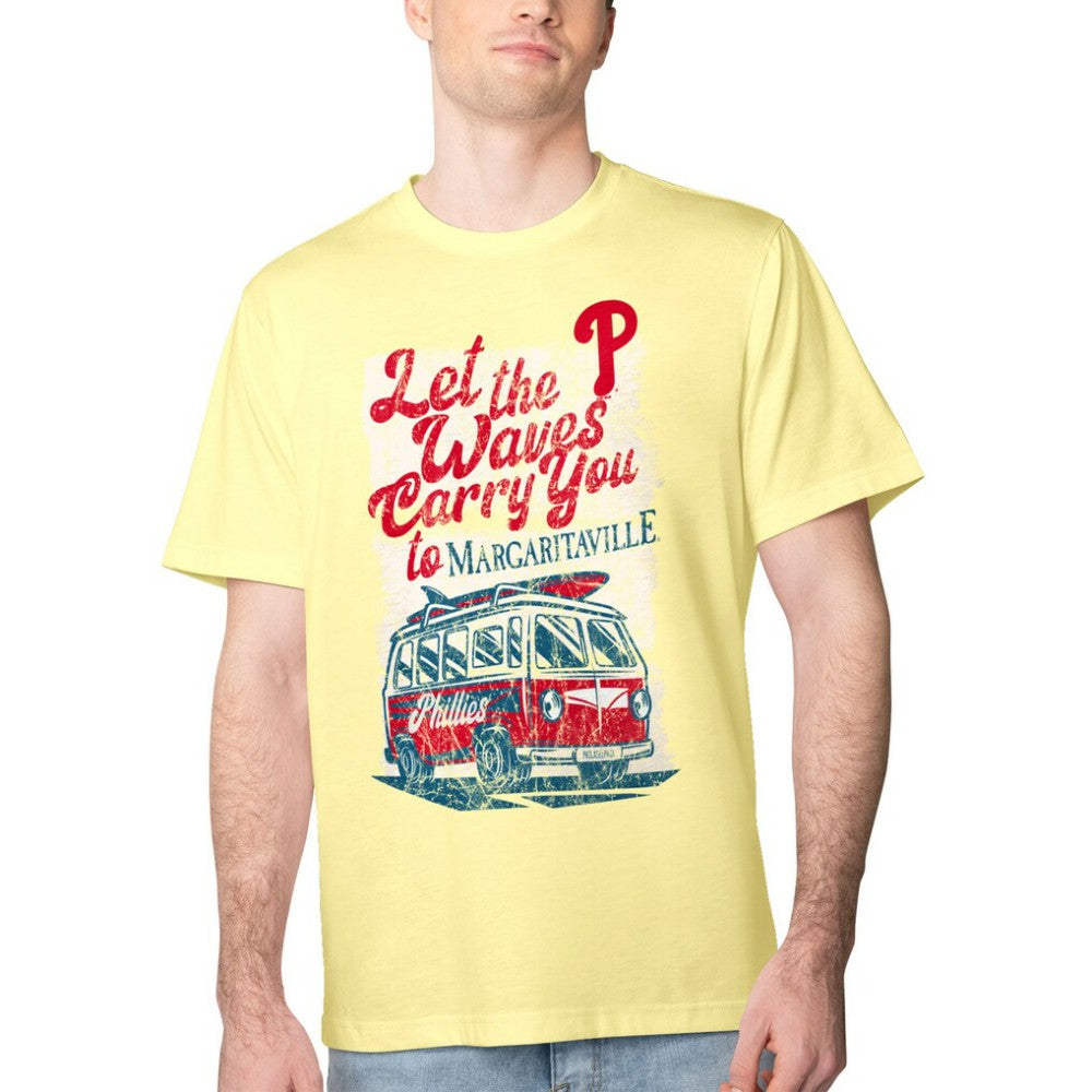 Philadelphia Phillies Margaritaville Bus Waves Graphic T-Shirt Yellow