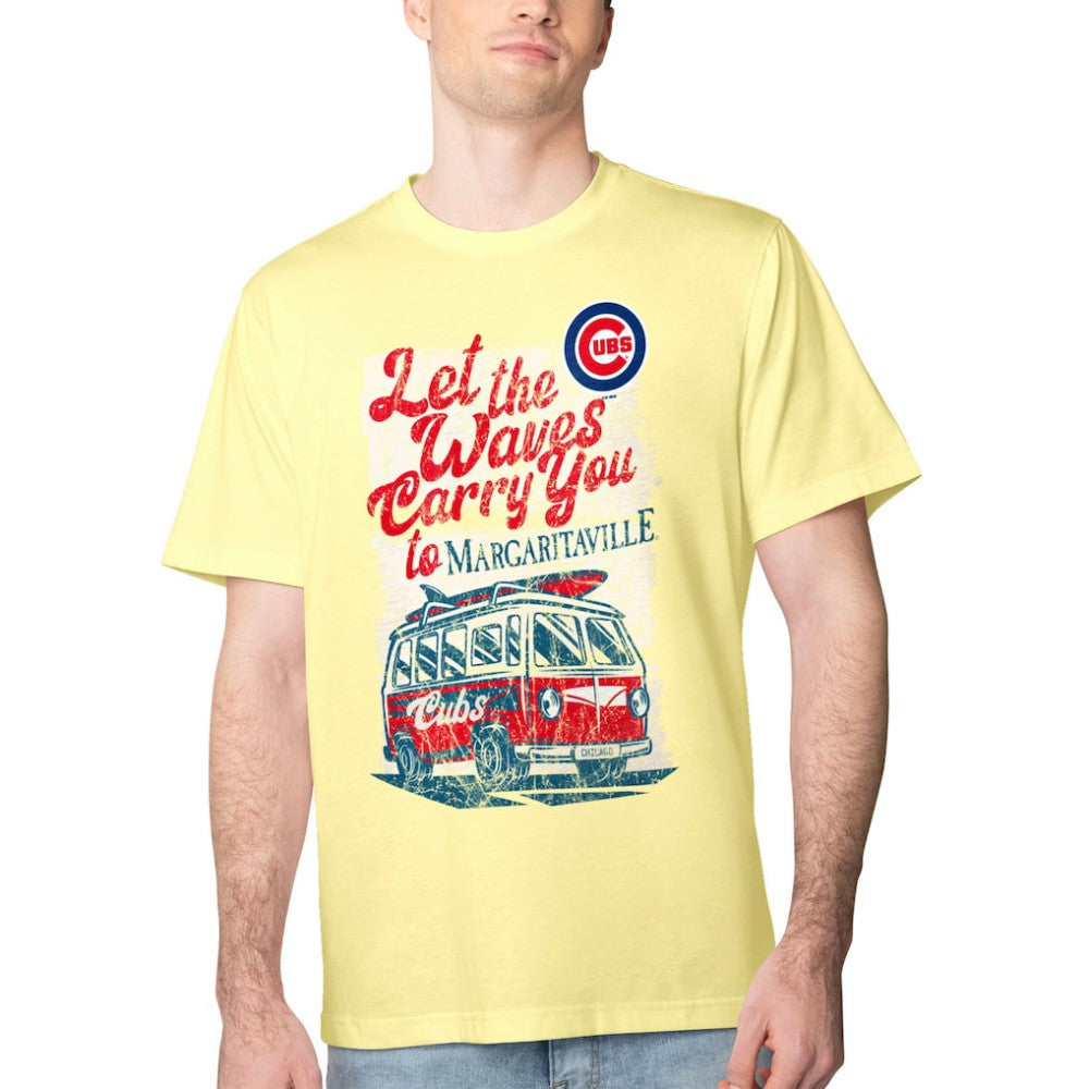 Chicago Cubs Margaritaville Bus Waves Graphic T-Shirt Yellow