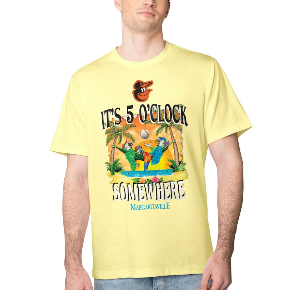 Baltimore Orioles Margaritaville Five O'Clock Graphic T-Shirt Yellow