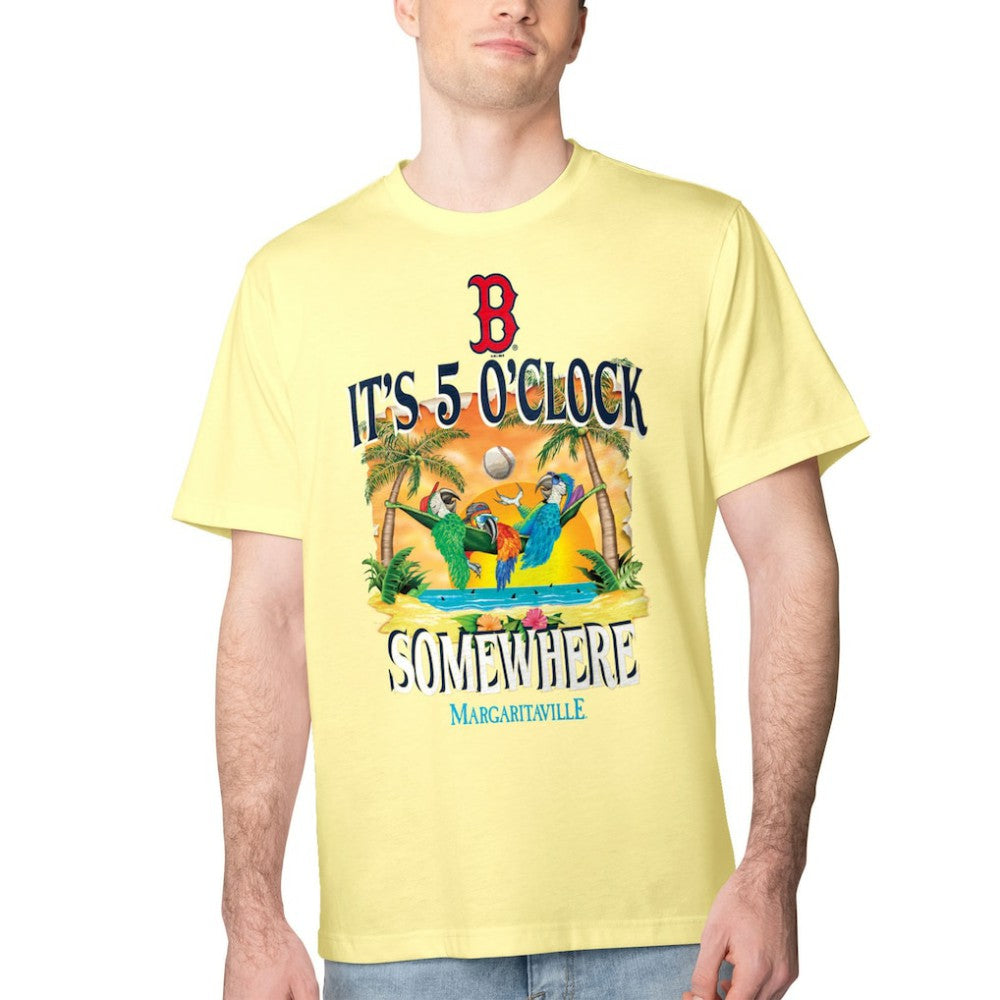 Boston Red Sox Margaritaville Five O'Clock Graphic T-Shirt Yellow