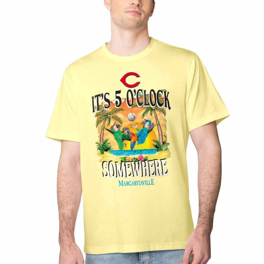 Cincinnati Reds Margaritaville Five O'Clock Graphic T-Shirt Yellow