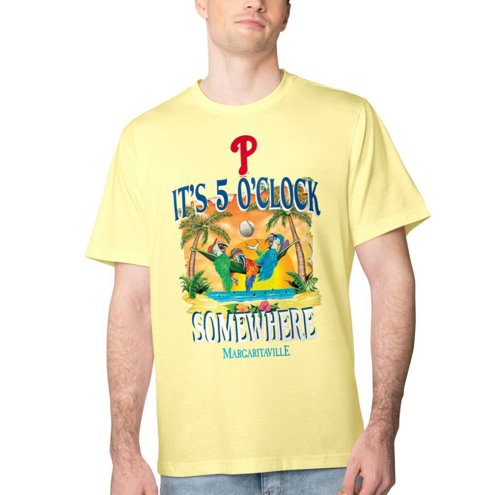 Philadelphia Phillies Margaritaville Five O'Clock Graphic T-Shirt Yellow