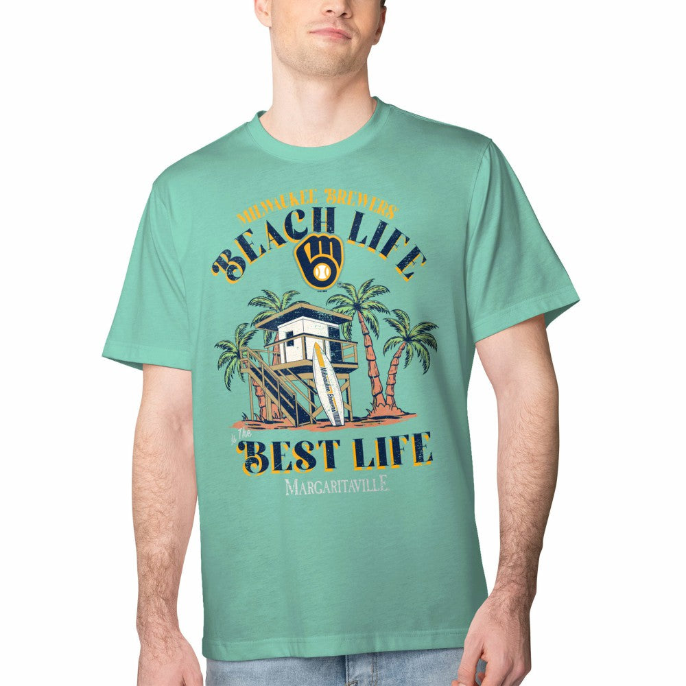 Milwaukee Brewers Margaritaville Beach Hut Graphic T-Shirt Mint