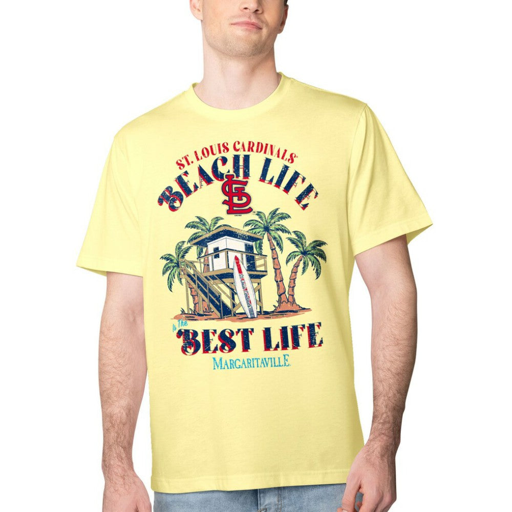 St. Louis Cardinals Margaritaville Beach Hut Graphic T-Shirt Yellow