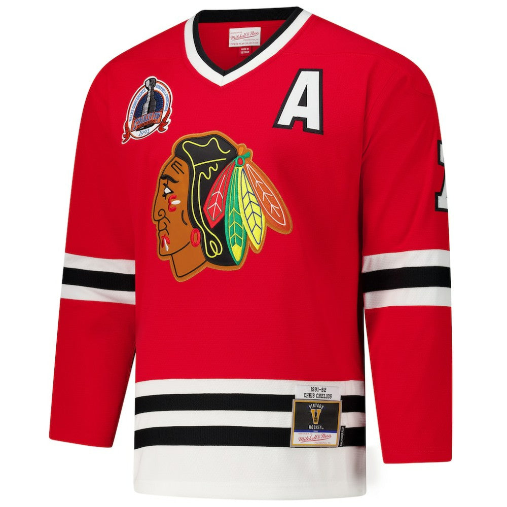 Chris Chelios Chicago Blackhawks 1991-92 Power Play Jersey Red