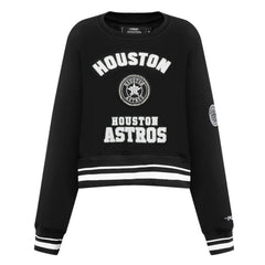 Houston Astros Pro Standard Women's Pearl Cropped Pullover Sweatshirt
 Black