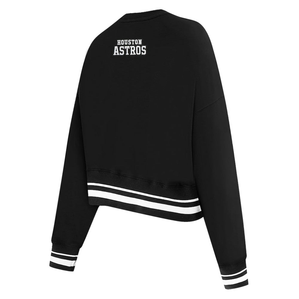Houston Astros Pro Standard Women's Pearl Cropped Pullover Sweatshirt
 Black