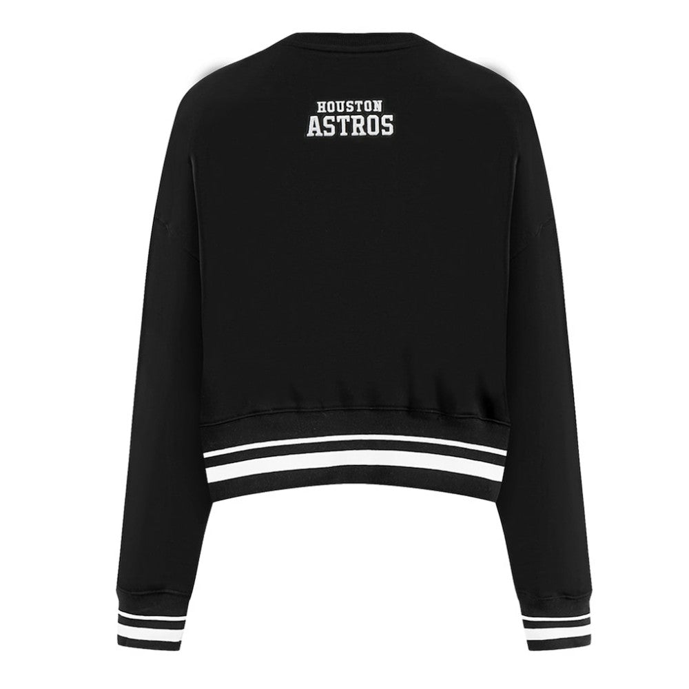 Houston Astros Pro Standard Women's Pearl Cropped Pullover Sweatshirt
 Black