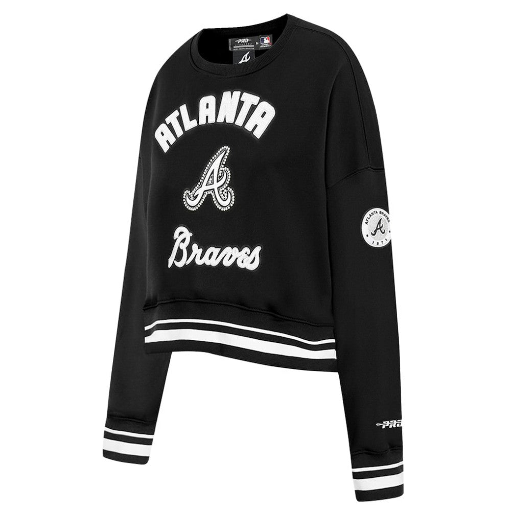 Atlanta Braves Pro Standard Women's Pearl Cropped Pullover Sweatshirt
 Black