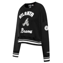 Atlanta Braves Pro Standard Women's Pearl Cropped Pullover Sweatshirt
 Black