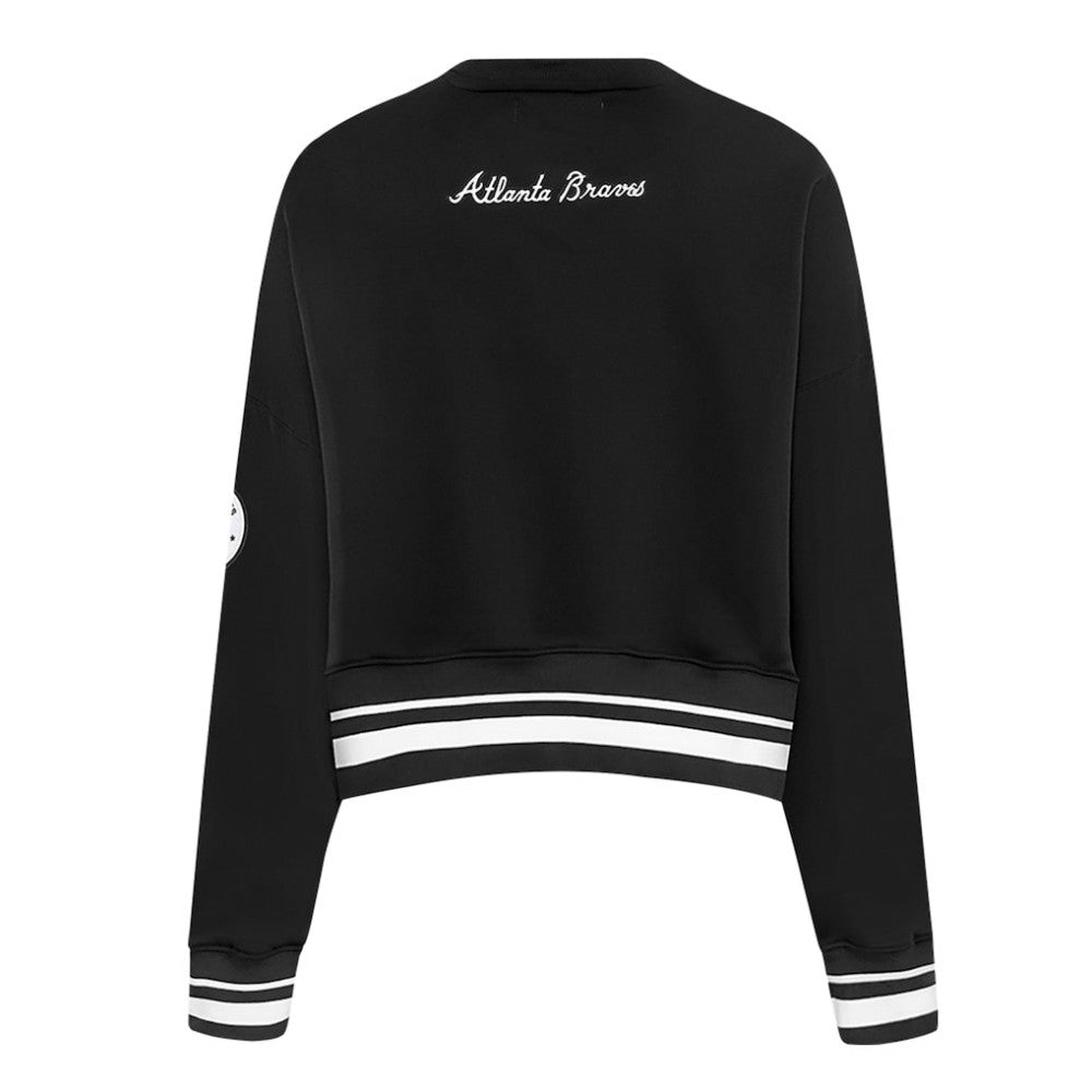 Atlanta Braves Pro Standard Women's Pearl Cropped Pullover Sweatshirt
 Black