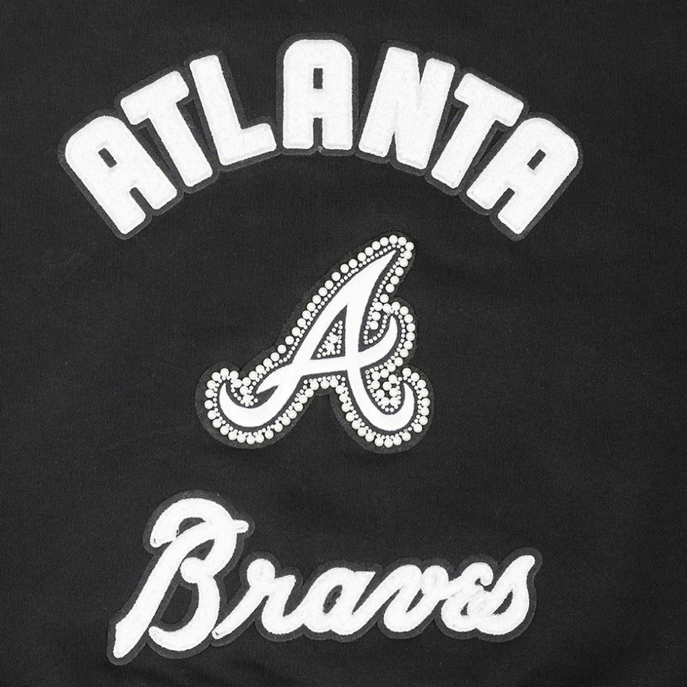 Atlanta Braves Pro Standard Women's Pearl Cropped Pullover Sweatshirt
 Black