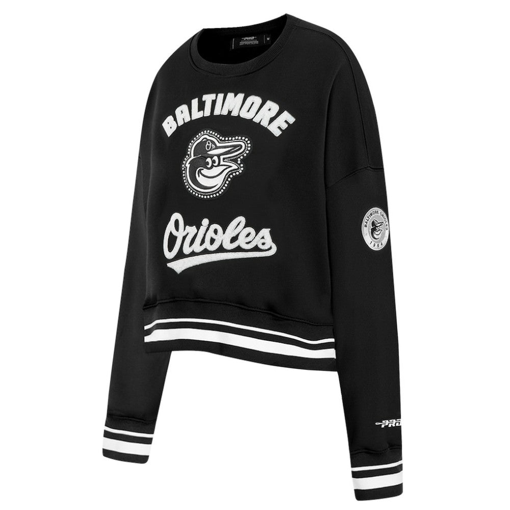 Baltimore Orioles Pro Standard Women's Pearl Cropped Pullover Sweatshirt
 Black