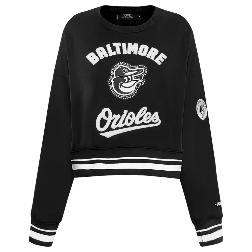 Baltimore Orioles Pro Standard Women's Pearl Cropped Pullover Sweatshirt
 Black