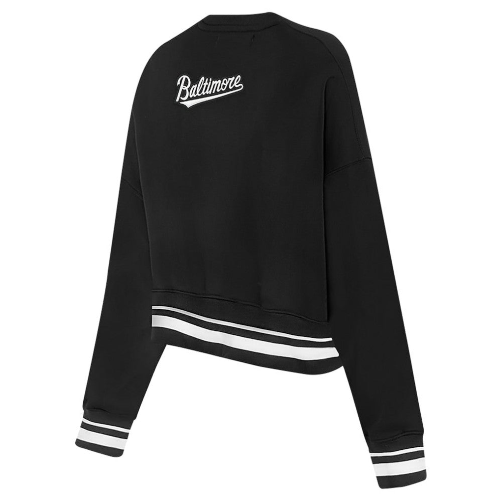 Baltimore Orioles Pro Standard Women's Pearl Cropped Pullover Sweatshirt
 Black