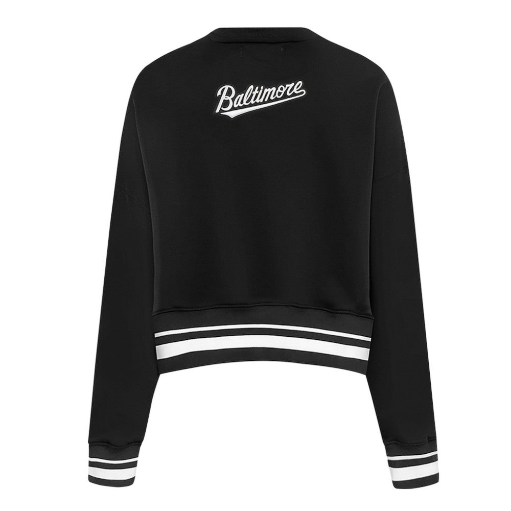 Baltimore Orioles Pro Standard Women's Pearl Cropped Pullover Sweatshirt
 Black