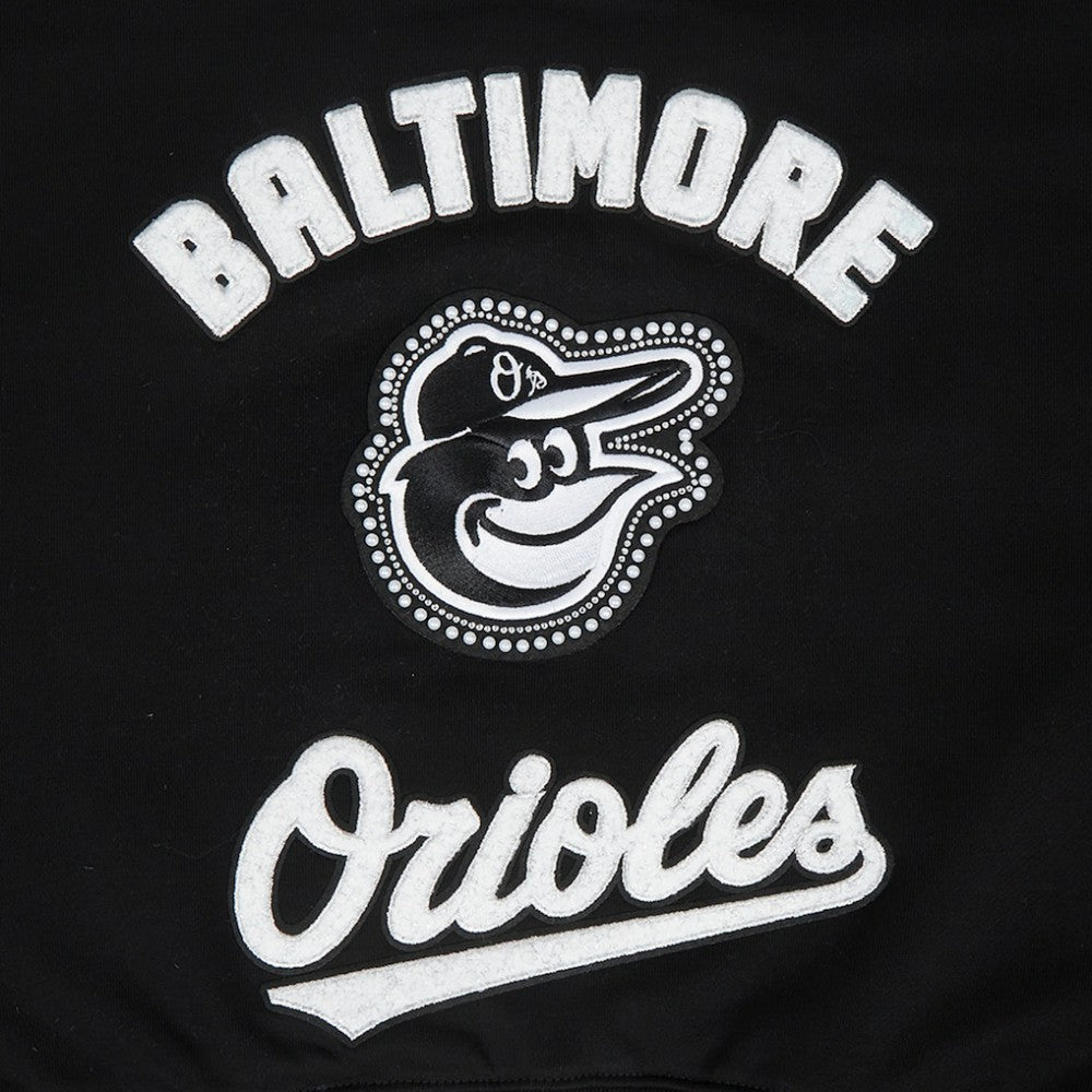 Baltimore Orioles Pro Standard Women's Pearl Cropped Pullover Sweatshirt
 Black