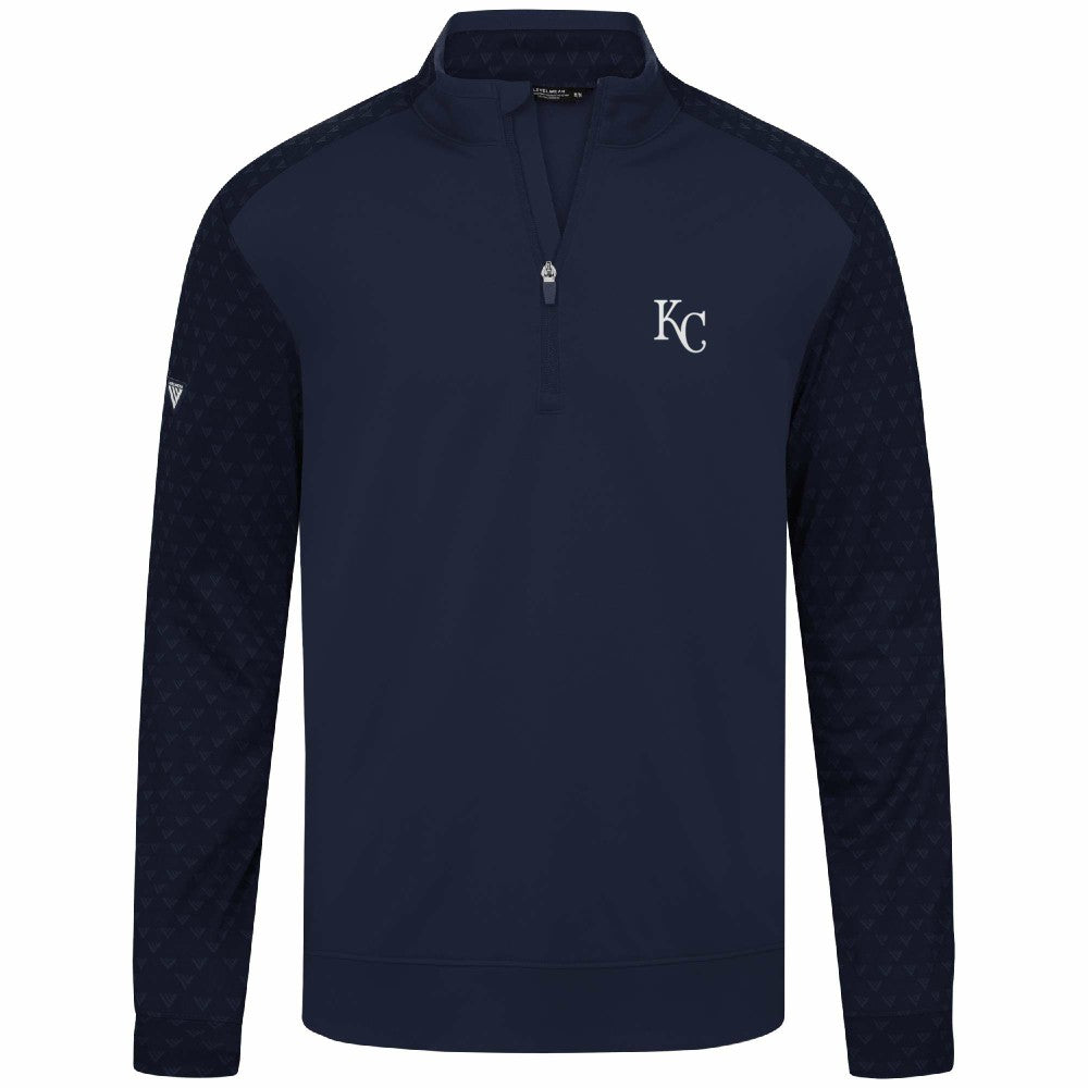 Kansas City Royals Levelwear Aztec Insignia 2.0 Quarter-Zip Pullover Top Navy