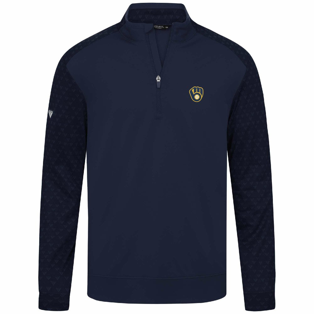 Milwaukee Brewers Levelwear Aztec Insignia 2.0 Quarter-Zip Pullover Top Navy
