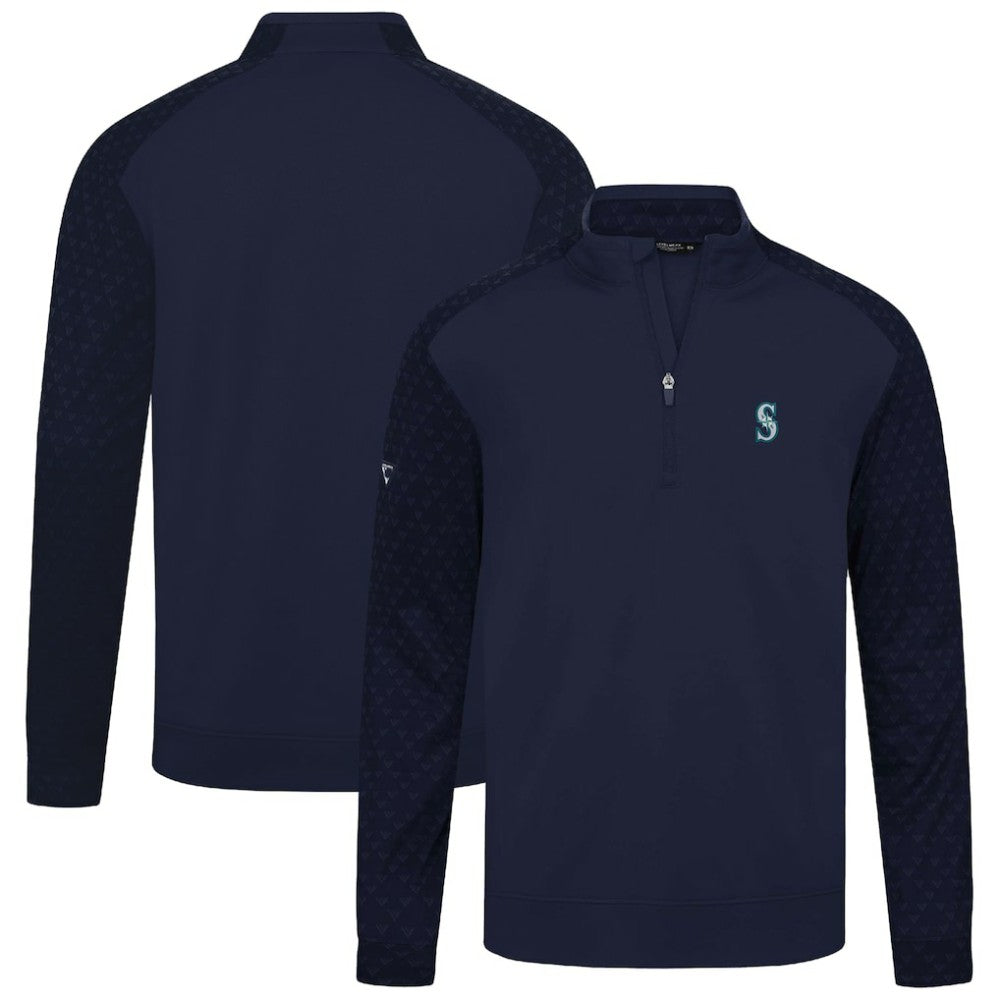 Seattle Mariners Levelwear Aztec Insignia 2.0 Quarter-Zip Pullover Top Navy
