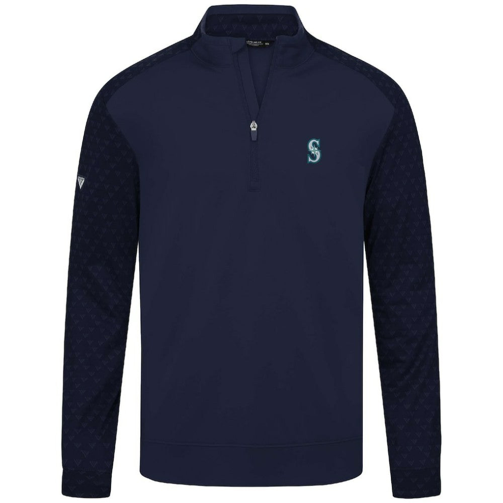 Seattle Mariners Levelwear Aztec Insignia 2.0 Quarter-Zip Pullover Top Navy