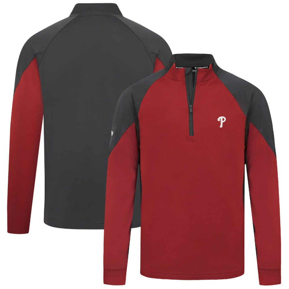Philadelphia Phillies Levelwear Cadet Insignia 2.0 Raglan Quarter-Zip Jacket Red