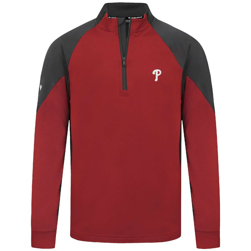 Philadelphia Phillies Levelwear Cadet Insignia 2.0 Raglan Quarter-Zip Jacket Red