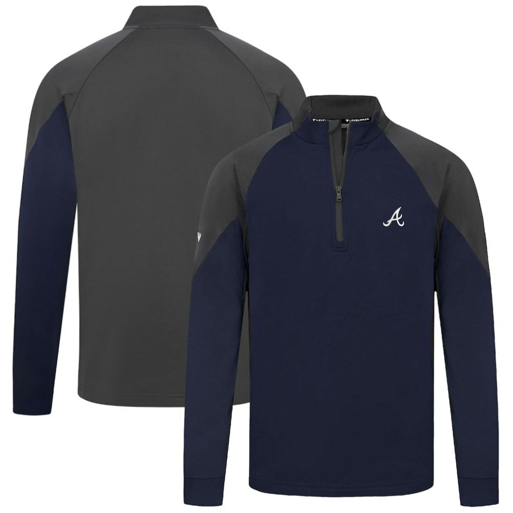 Atlanta Braves Levelwear Cadet Insignia 2.0 Raglan Quarter-Zip Jacket Navy