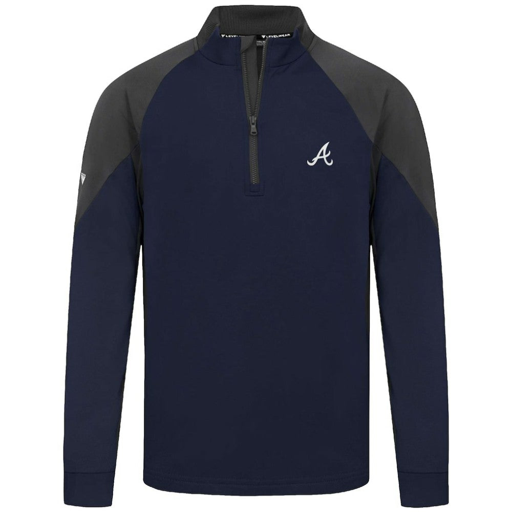 Atlanta Braves Levelwear Cadet Insignia 2.0 Raglan Quarter-Zip Jacket Navy