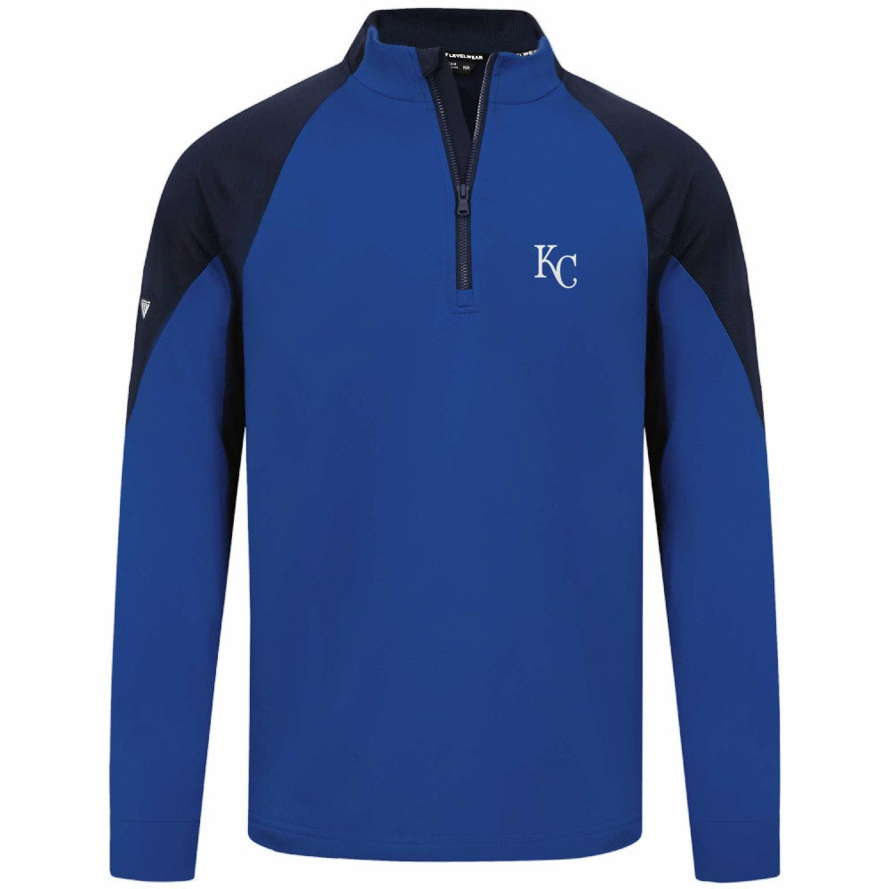 Kansas City Royals Levelwear Cadet Insignia 2.0 Raglan Quarter-Zip Jacket Royal