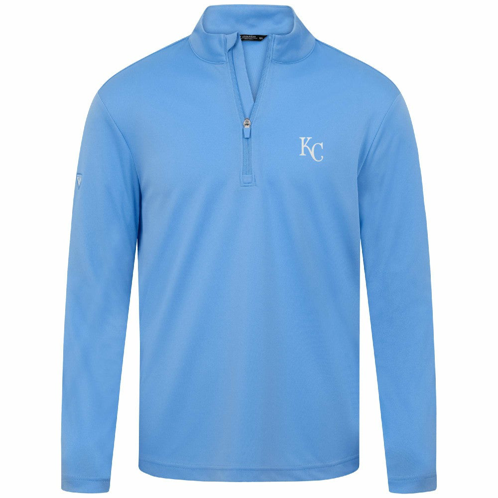 Kansas City Royals Levelwear Heron Insignia 2.0 Quarter-Zip Jacket Light Blue